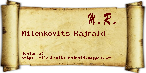 Milenkovits Rajnald névjegykártya